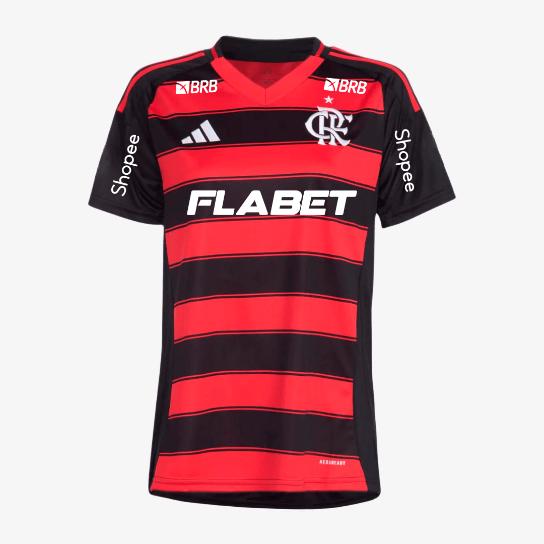 Camisa Feminina Adidas Flamengo 2025/26 I Com Patrocínios-Veste a Paixão