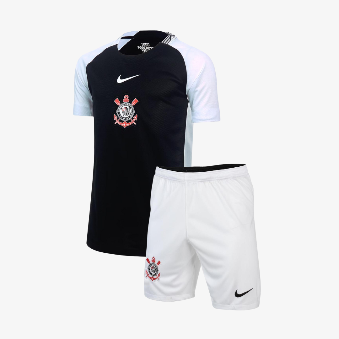 Conjunto Infantil Nike Corinthians 2025/26 II-Veste a Paixão