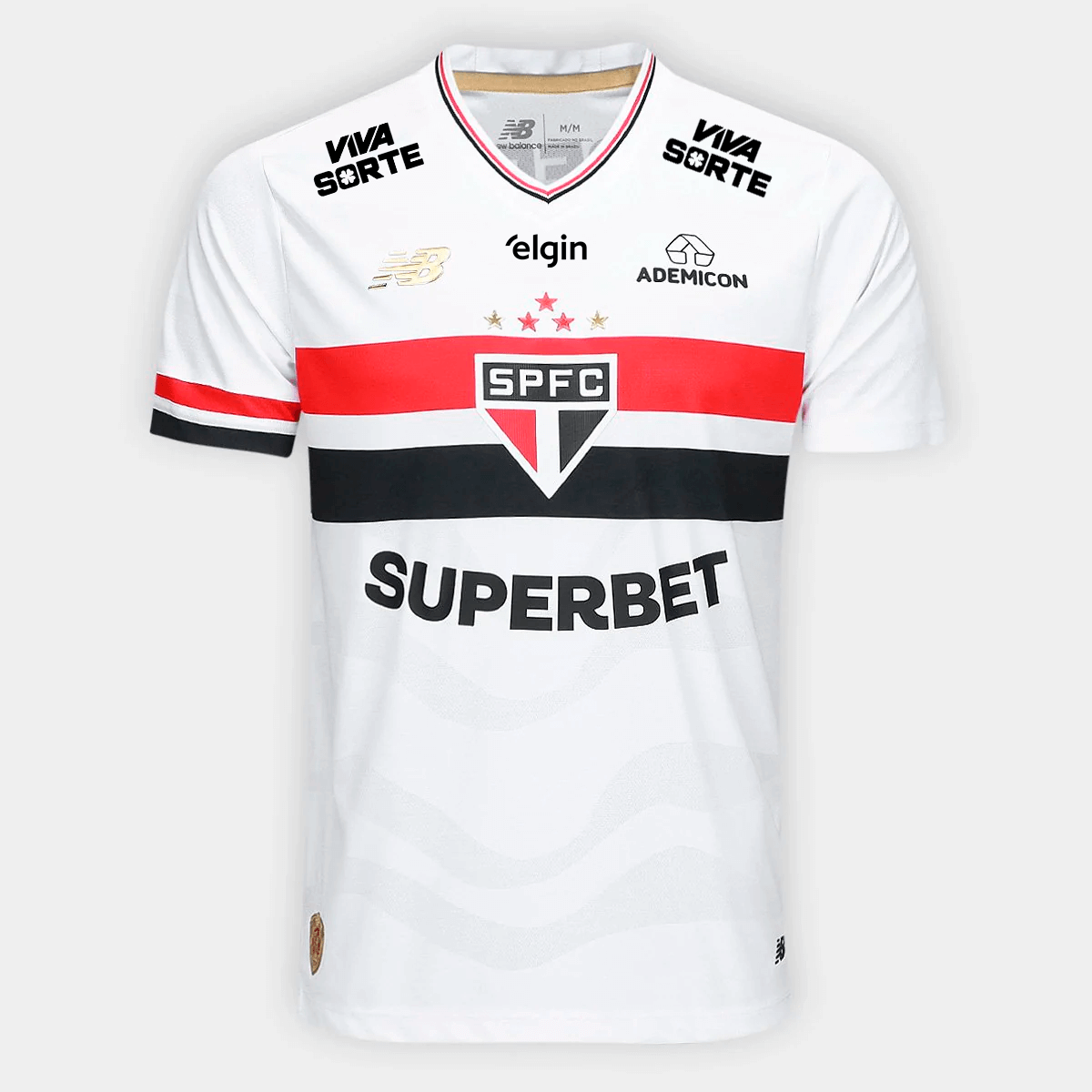 Camisa New Balance São Paulo 2025/26 I Com Patrocínios-Veste a Paixão