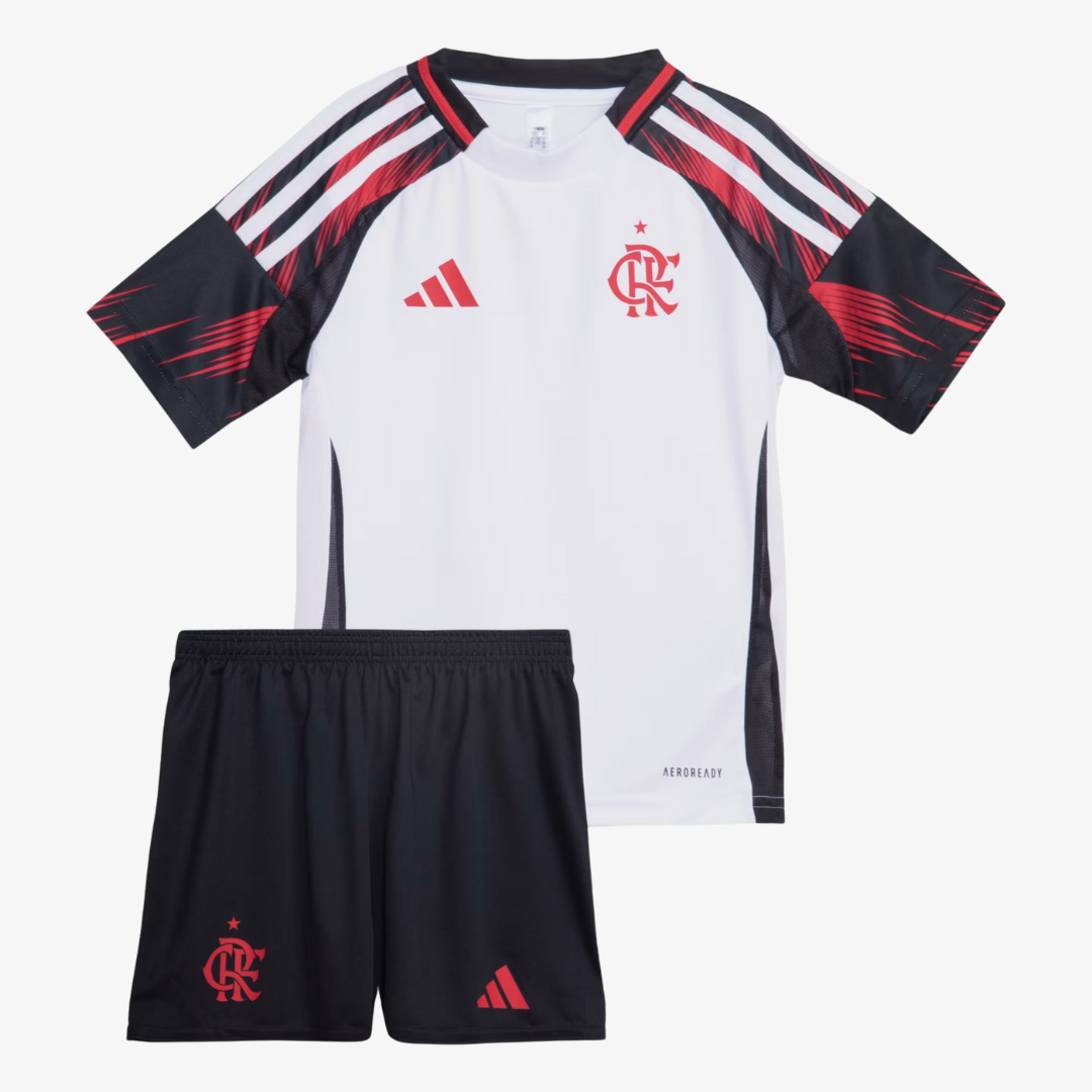 Conjunto Infantil Adidas Flamengo 2024/25 II-Veste a Paixão