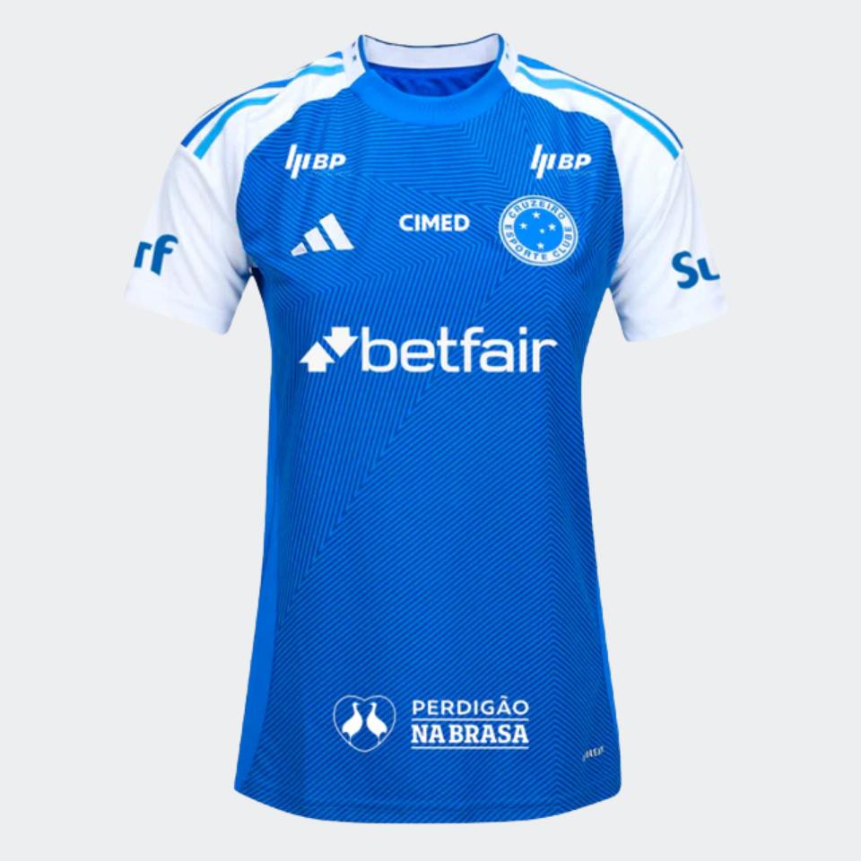 Camisa Feminina Adidas Cruzeiro 2025/26 I Com Patrocínios-Veste a Paixão