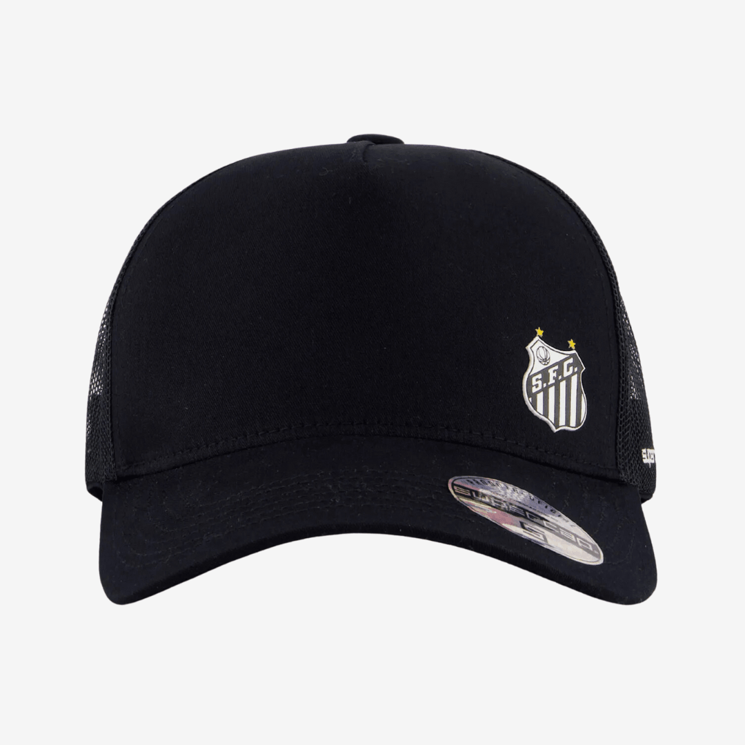 Boné Santos Trucker Preto e Branco-Veste a Paixão