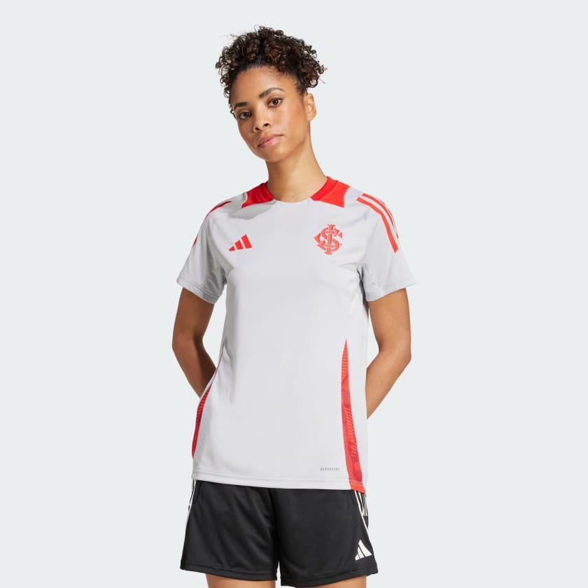 Camisa Feminina Treino Adidas Internacional 2024 Tiro-Veste a Paixão
