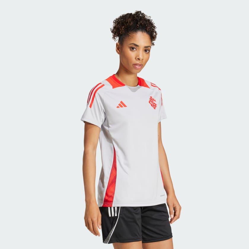Camisa Feminina Treino Adidas Internacional 2024 Tiro-Veste a Paixão