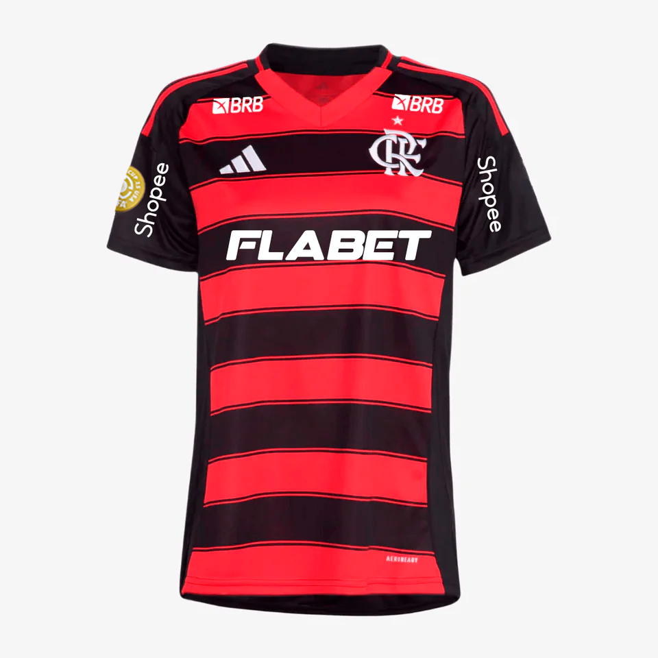 Camisa Feminina Adidas Flamengo 2025/26 I Com Patrocínios-Veste a Paixão